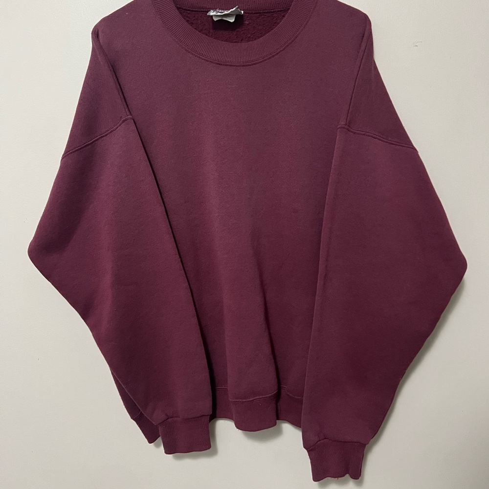 Vintage Heavyweight Lee Crew Neck Sweater XL maroon Cozy Cotton Blend